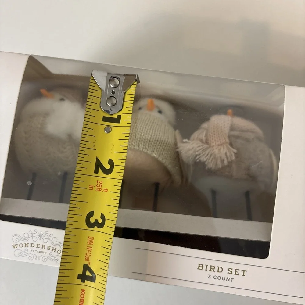 Target Wondershop 2024 Feathery Friends Winter Birds Set Of 3 NIB 3 inch birds